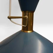 Blue Diabolo Pendant Lamp, Attributed to BAG Turgi, 1950s