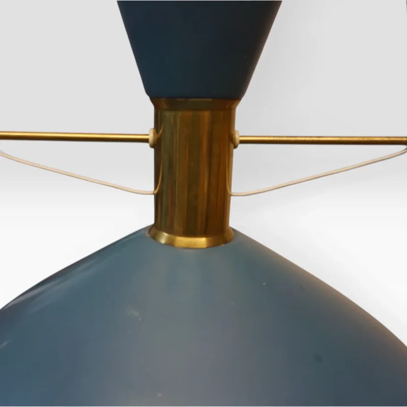 Blue Diabolo Pendant Lamp, Attributed to BAG Turgi, 1950s