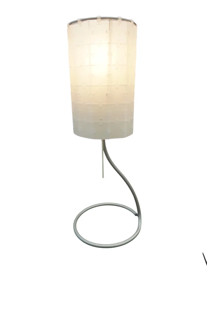 Flos Bloc T table lamp by Rodolfo Dordoni, switched on, modular shade of frosted polycarbonate, Italy 1980s