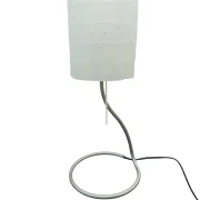 Flos Bloc T table lamp switched off, white shade of polycarbonate modules on a curved tubular metal base