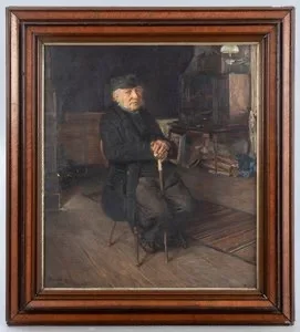 F. Peters-Weber – „Der Alte", Öl auf Leinwand, signiert und datiert 1901, Altona
