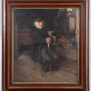 F. Peters-Weber – „Der Alte", Öl auf Leinwand, signiert und datiert 1901, Altona