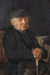 F. Peters-Weber – „Der Alte", Öl auf Leinwand, signiert und datiert 1901, Altona