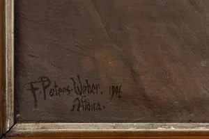 F. Peters-Weber – „Der Alte", Öl auf Leinwand, signiert und datiert 1901, Altona