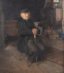 F. Peters-Weber – „Der Alte", Öl auf Leinwand, signiert und datiert 1901, Altona