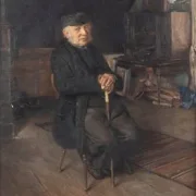 F. Peters-Weber – „Der Alte", Öl auf Leinwand, signiert und datiert 1901, Altona