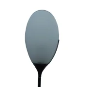 Arteluce Corolle floor lamp oval frosted glass shade front view, egg-shaped form, good condition, no cracks or chips