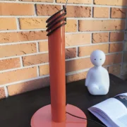 Ateljé Lyktan Skarabé 9936 Vintage Swedish Table Lamp, Rare Salmon Pink