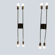 Pair of Gebrüder Cosack model 4166/02 chrome wall sconces lit, four arms up and down, 1960s Germany