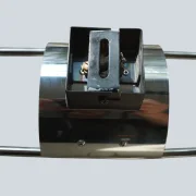 Rear view of the chrome mounting bracket and black wiring box on a Cosack model 4166 wall sconce