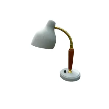 EOS Nässjö Vintage Swedish Desk Lamp, Teak, Brass and Hammer Lacquer