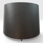 Close-up of the large cylindrical ribbed textile shade of the Foscarini Twiggy Tavolo XL in black