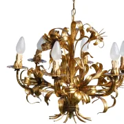 Hans Kögl – Florentiner Kronleuchter „Lily” 6-flammig, 1970er