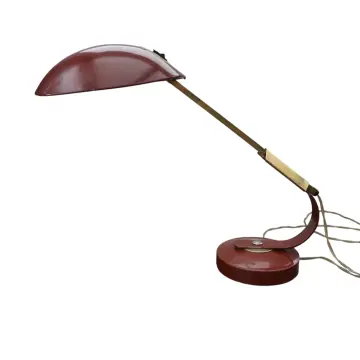 Ferdinand Solere Paris – Schreibtischlampe bordeauxrot, Frankreich 1950er
