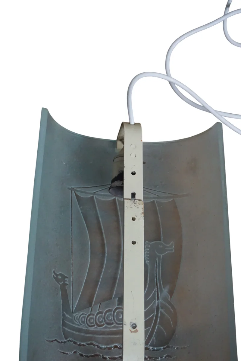 Wandleuchte mit Wikinger-Motiv von Glössner & Co., Schweden, 1940er Jahre
