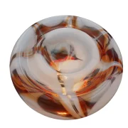Draufsicht auf den handgeblasenen Muranoglas-Schirm mit dramatischem Swirl-Muster, Mazzega/Carlo Nason, Murano Venezia 1970er