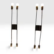Pair of Gebrüder Cosack model 4166/02 chrome wall sconces lit, four arms up and down, 1960s Germany