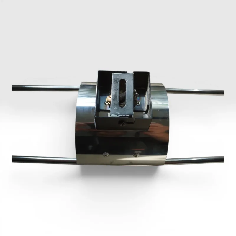 Close-up of cylindrical chrome mount mechanism, Gebrüder Cosack 4166/02, 1960s Germany