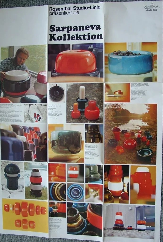 Originaldokumentation Rosenthal Werbeprospekt Sarpaneva Kollektion 1970