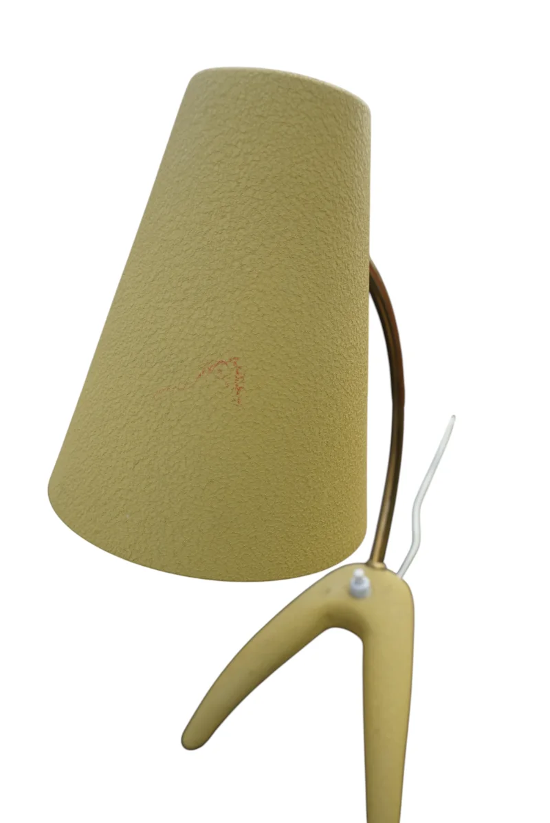 Detailansicht EWÅ Värnamo B52 gelbe Schreibtischlampe Schweden 1950er