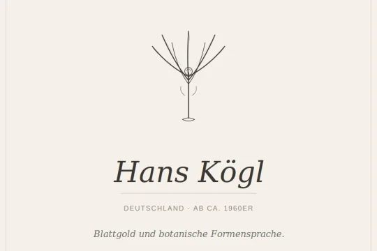 Banner mit Lampen-Icon und Schriftzug Hans K&ouml;gl, Unterzeile Deutschland