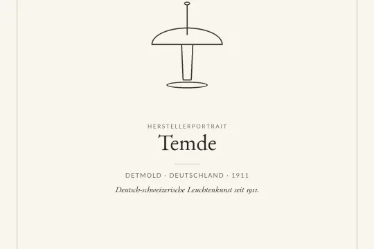 Temde Herstellerprofil &ndash; deutsch-schweizerische Leuchten aus Detmold und Sevelen