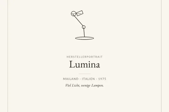 Lumina Herstellerprofil &ndash; minimalistische italienische Leuchten von Tommaso Cimini