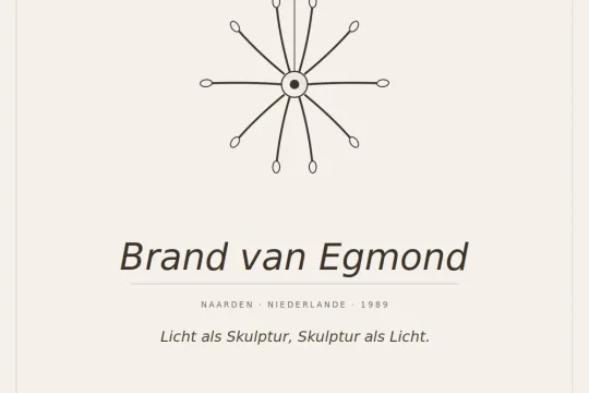 Banner mit Lampen-Icon und Schriftzug Brand van Egmond, Unterzeile Niederlande