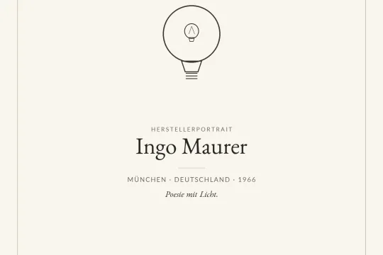 ngo Maurer Herstellerprofil &ndash; poetisches Lichtdesign aus M&uuml;nchen