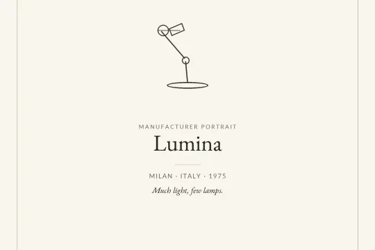 Lumina manufacturer profile &ndash; minimalist Italian lighting by Tommaso Cimini