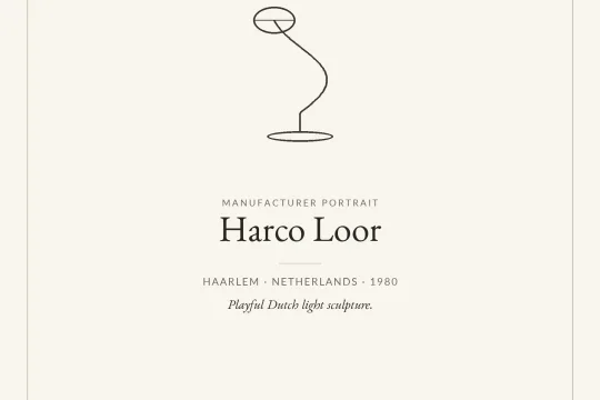 Harco Loor manufacturer profile &ndash; Dutch sculptural lighting from Haarlem