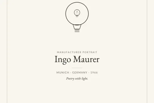 Ingo Maurer manufacturer profile &ndash; poetic lighting design from Munich