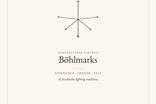 B&ouml;hlmarks &ndash; Stockholm Lighting Tradition since 1872