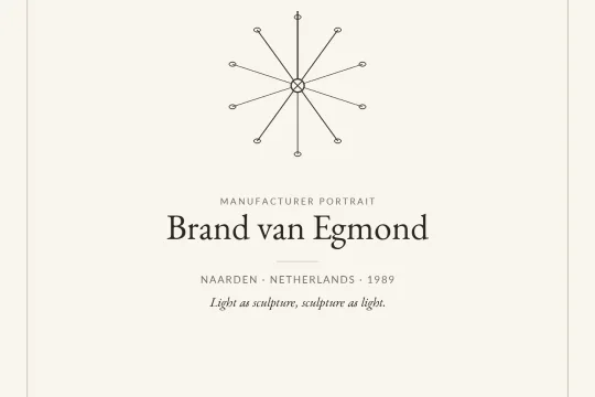 Brand van Egmond manufacturer profile &ndash; Dutch sculptural lighting design