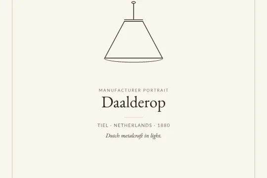 Daalderop manufacturer profile &ndash; Dutch vintage metal lamps
