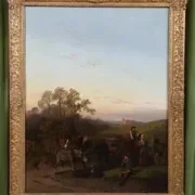 Ferdinand-Marohn-Signed-Antique-Oil-Painting-Rural-Harvest-Scene-19th-Century